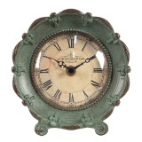 Cumpara ieftin Ceas masa fier vintage verde maro 15x7x16 cm