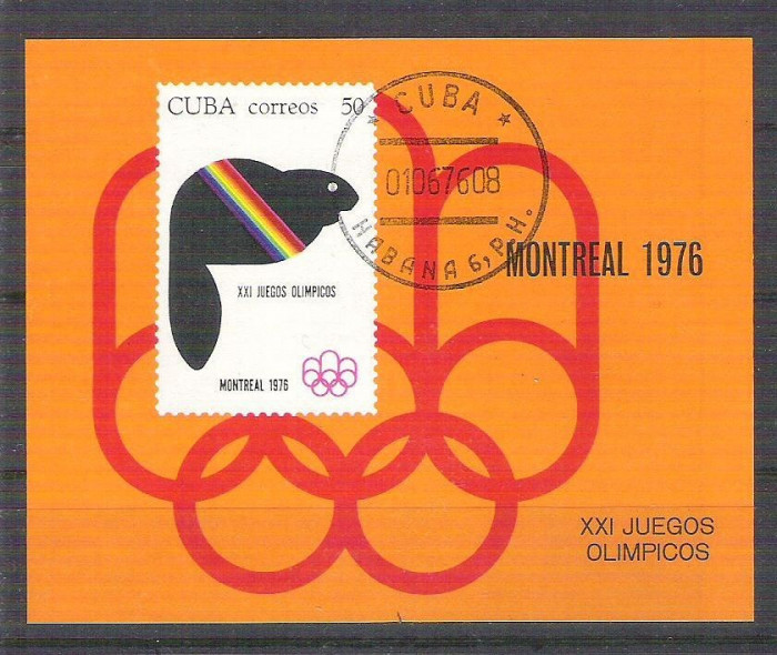 Cuba 1976 Olympics, imperf. sheet, used AA.001
