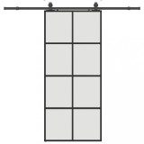 Cumpara ieftin Usa glisanta cu set de feronerie neagra 90x205 cm Sticla ESG