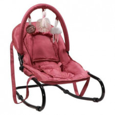 Balansoar pentru bebelusi cu arcada de jucarii Swan Ivy, 0 luni+, Pink, Tryco