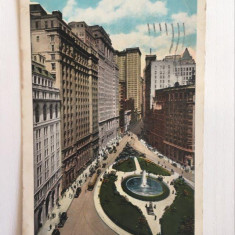 Carte postala veche vedere Bowling Green and Broadway Looking North NY, 1929
