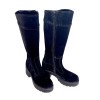 Cizme dama din piele intoarsa cu platforma Dina Black, 35 - 41, Negru, Ingiro