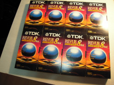 LOT de 8 casete video VHS TDK REVUE T-160, provenienta SUA, stare foarte BUNA foto