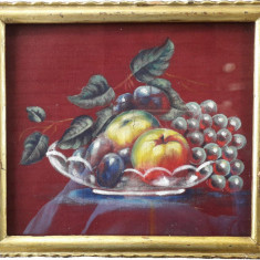 Tablou – Bol cu fructe – pictură pe catifea