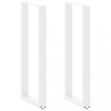 vidaXL Picioare de masă de bar &icirc;n formă de U, 2 buc., alb, 50x(110-111) cm, oțel