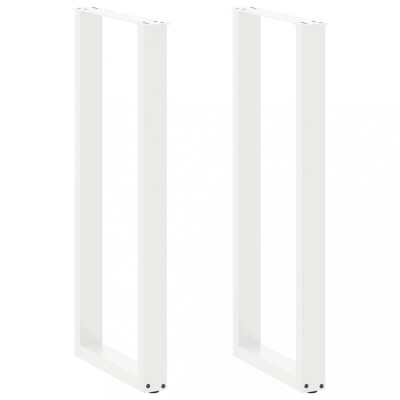 vidaXL Picioare de masă de bar &amp;icirc;n formă de U, 2 buc., alb, 40x(110-111) cm, oțel 4013241 foto