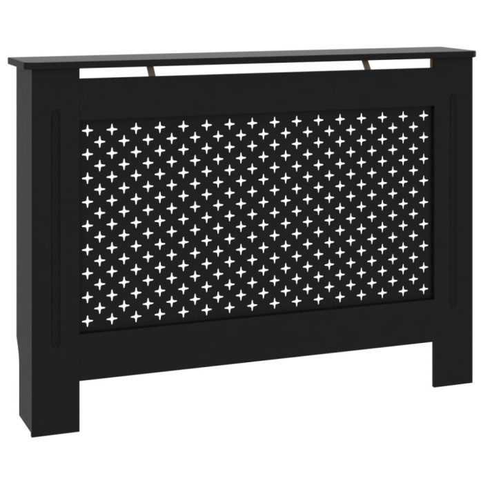 Masca pentru calorifer, negru, 112 x 19 x 81,5 cm, MDF