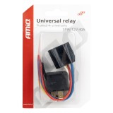 Releu auto cu 5 pini, 12V, 40A + Mufa releu cu cabluri, Amio