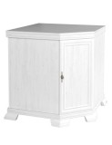 Comoda pe colt pentru living VMN1, Pal Melaminat, cu o usa, o polita, cu elemente din MDF, Alb Antichizat