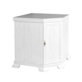 Comoda pe colt pentru living VMN1, Pal Melaminat, cu o usa, o polita, cu elemente din MDF, Alb Antichizat
