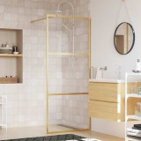 vidaXL Paravan de duș walk-in auriu, 90x195 cm sticlă ESG transparentă 154937