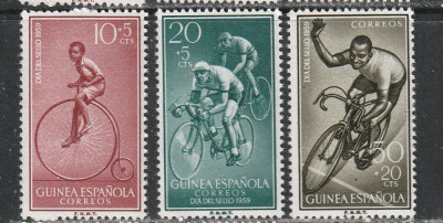 Guinea Spaniola 1959- Ciclism 3v MNH foto