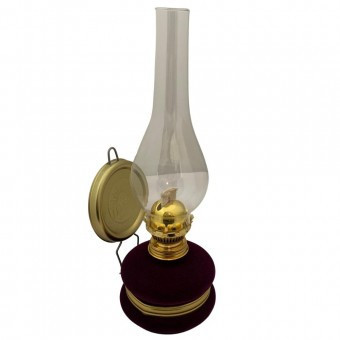 Lampa cu gaz lampant Vivatechnix Classic TR-1002M, rezervor sticla cu catifea, oglinda metal, Mov foto
