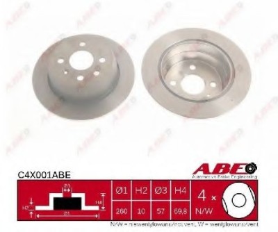 Disc frana OPEL ASTRA F Hatchback (53, 54, 58, 59) (1991 - 1998) ABE C4X001ABE foto