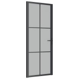 Cumpara ieftin Usa de interior, 83x201,5 cm, sticla neagra mata si aluminiu
