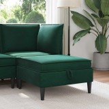 vidaXL Taburet cu depozitare Verde &icirc;nchis Catifea 42027135