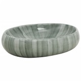 Lavoar de blat, verde, 59x40x15 cm, ceramica, oval