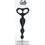 Bile Anale Screw Plug, Silicon, Negru, 17.5 cm, Guilty Toys