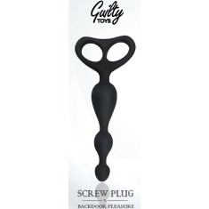 Bile Anale Screw Plug, Silicon, Negru, 17.5 cm, Guilty Toys