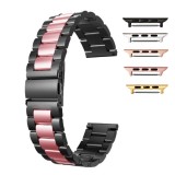 Curea otel inoxidabil, compatibila Apple Watch 10, 42mm, Pink Black
