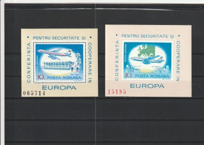 1977 LP 938 LP 939 CONFERINTA PENTRU SECURITATE COLITE DANTELATA+NEDANTELATA MNH foto