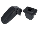 Cotiera Auto Premium Dedicata Seat Leon 1P (2005-2012) ALM - Negru, Piele Ecologica, Spatiu Depozitare Captusit