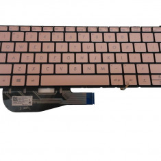 Tastatura Laptop, Asus, ZenBook 3 UX390, UX390UA, UX390UAK, iluminata, us, fara rama, aurie