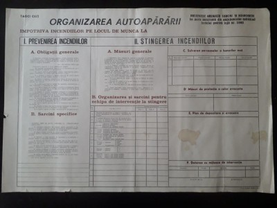 AF24 Afiș protecția muncii, Rom&amp;acirc;nia comunistă foto