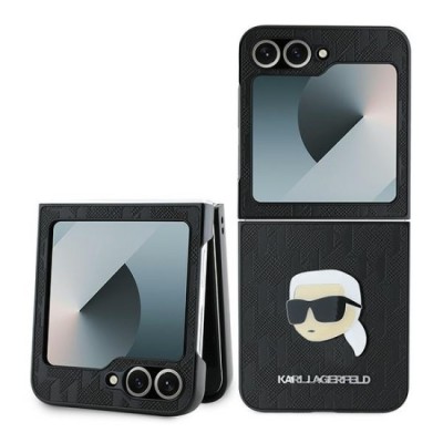 Husa pentru Samsung Galaxy Z Flip6 - Karl Lagerfeld Saffiano (KLHCZF6PGKSKIHK) - Monogram Head Pin foto