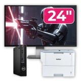 Pachet Dell OptiPlex 3090 Mini PC i3-10105T, 8GB, SSD 256GB, Monitor 24, Imprimanta