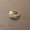 Inel tip ghiul femei cu cristale zirconia albe - placat 14k