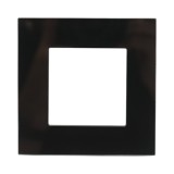 Rama simpla din sticla neagra pentru priza si intrerupator, 86x86x10 mm