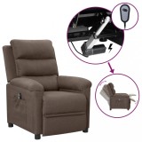 VidaXL Fotoliu rabatabil electric, gri taupe, material textil