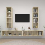 VidaXL Dulapuri TV montate pe perete, 4 buc., stejar sonoma, PAL
