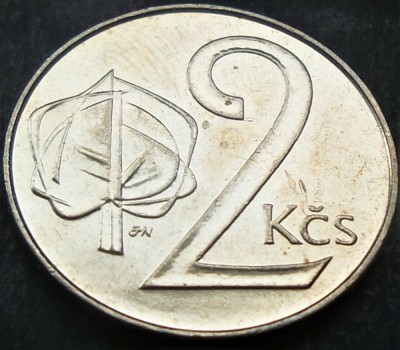 Moneda 2 COROANE - CEHIA, anul 1991 * cod 818 = A.UNC foto