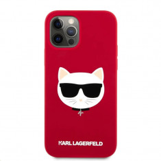 Husa Cover Karl Lagerfeld Choupette Head Silicone pentru iPhone 12/12 Pro Red foto