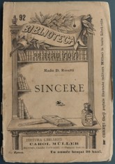 RADU D. ROSETTI - SINCERE (POESII) [editia princeps, 1897]