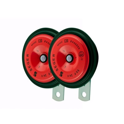 Set 2 claxoane electromagnetice, tip disc, ton inalt si jos, pentru camion 24V 3A+3A foto