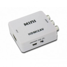 Convertor HDMI la AV (RCA) Culoare Alb foto