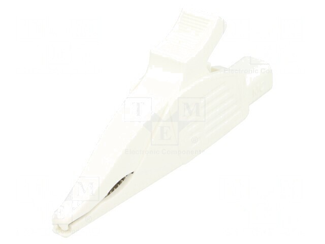 Bornă crocodil 32A 1kVDC albă 30mm