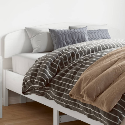 vidaXL Tăblie de pat, alb, 150 cm, lemn masiv de pin foto