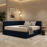 Pat Tapitat De Colt Daria Albastru Catifea Premium ✔Calitate premium