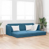 Sofa Pat 2 &icirc;n 1 Albastru 213x144x60 cm Catifea