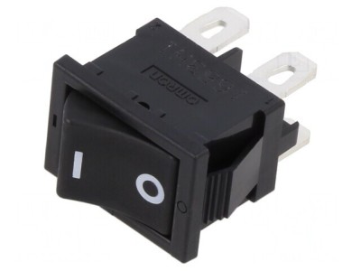 Comutator Rocker DPST ON-OFF 10A 250VAC Negru IP40 foto