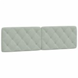Cumpara ieftin Perna tablie de pat, gri deschis, 183 cm, catifea