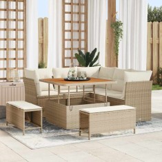 vidaXL Set de canapele pentru grădină 8 pcs Bej poliratan 3361476