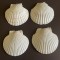 4 cochilii, scoici mari Saint Jacques pentru servit caviar sau fructe de mare