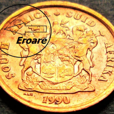Moneda 1 CENT - AFRICA de SUD, anul 1990 *cod 5286 = A.UNC EROARE - SUID AFRIKA