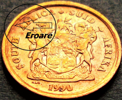 Moneda 1 CENT - AFRICA de SUD, anul 1990 *cod 5286 = A.UNC EROARE - SUID AFRIKA foto