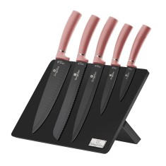 Set cutite otel inoxidabil, 6 piese, cu stand magnetic, I-Rose Edition Berlinger Haus, BH 2516